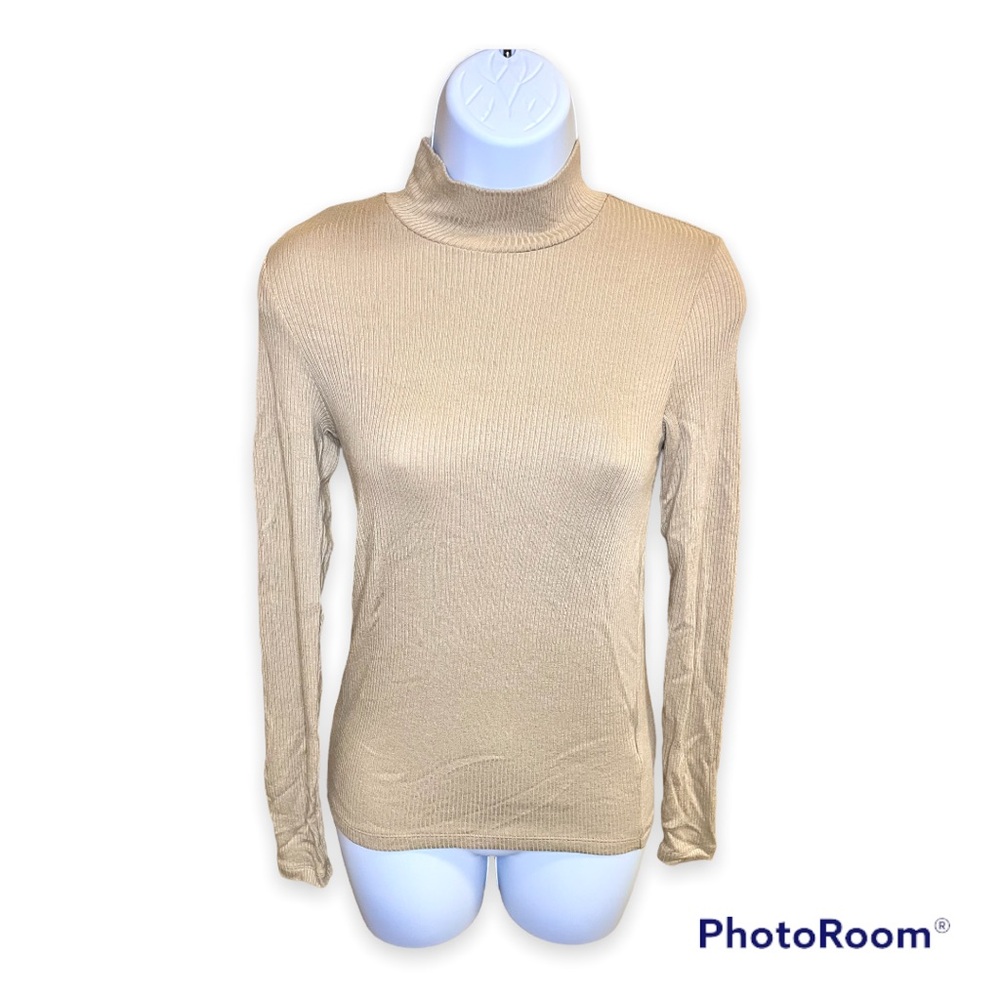 Beige Mock Turtleneck